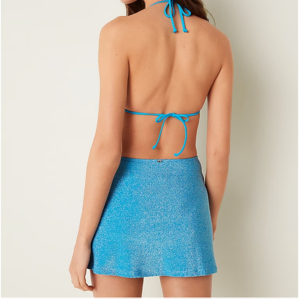 🆕 PINK Victoria’s Secret Swim Shimmer Cover-up Mini Skirt - Picture 2 of 12